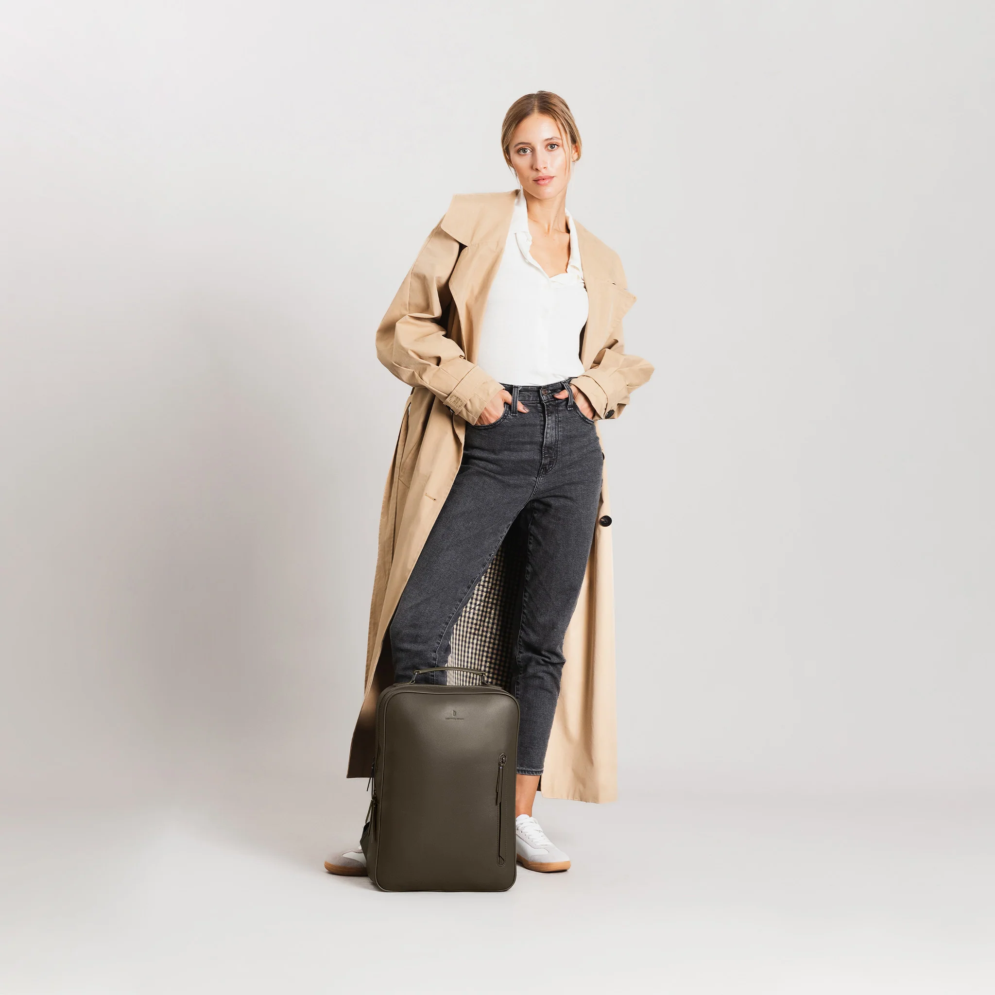Virtuoso Minimalist Backpack – Khaki - Image 6
